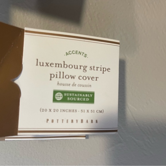 Pottery Barn gray and Ivory Striped Pillow covers -  2 NWT - Picture 7 of 7
